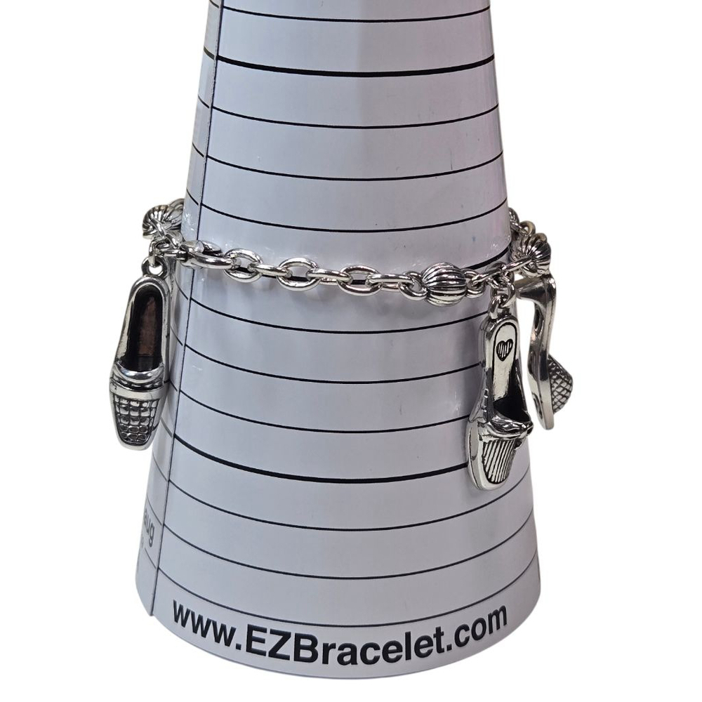 Brighton Bracelet Women's Silver Plated Shoe Charm Collectible Adjustable Size - Picture 4 of 8